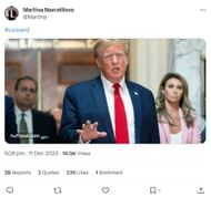 Martina Navratlova on X (formerly Twitter)